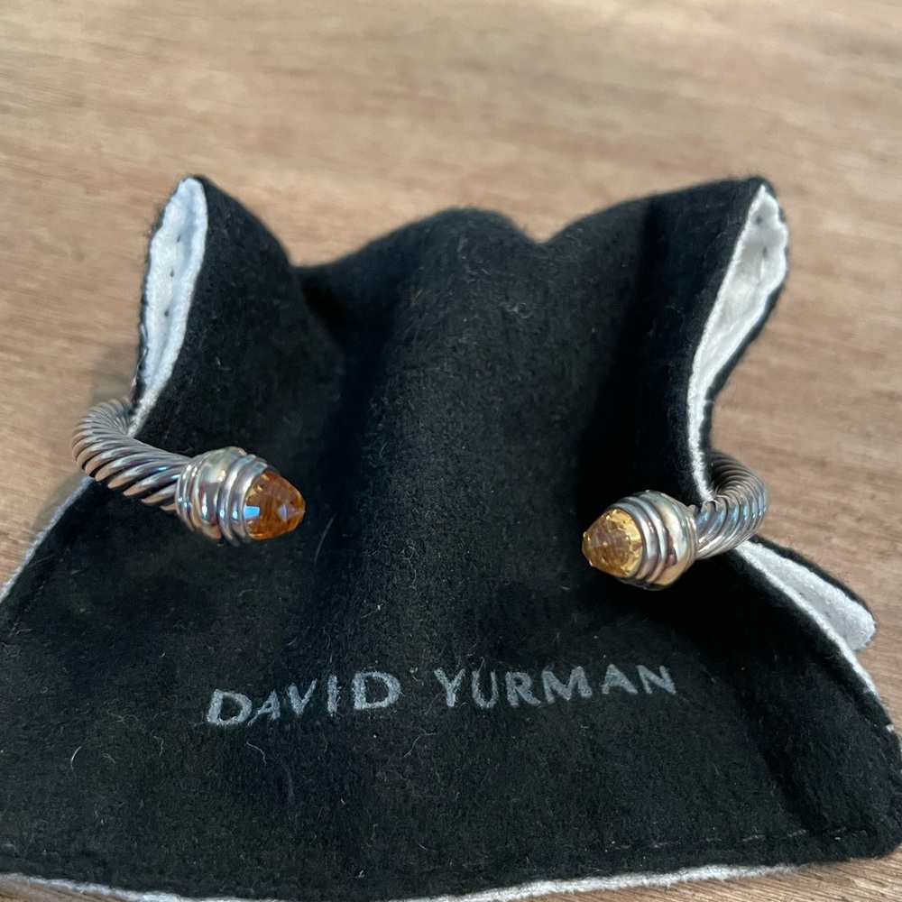 David Yurman Silver Bracelet with Citrine Stone